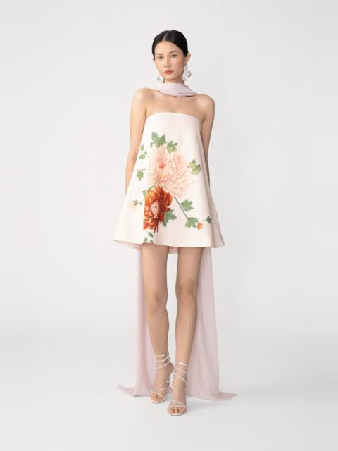 SAU LEE RUBY SATIN DRESS WITH SCARF