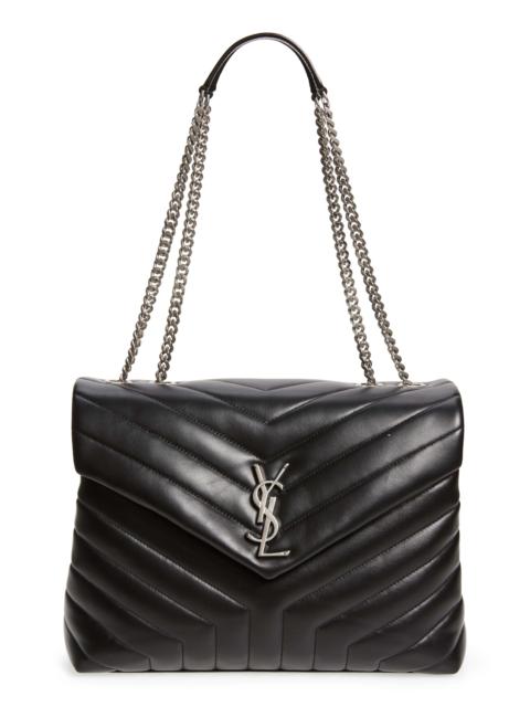 SAINT LAURENT Medium Loulou Matelassé Leather Shoulder Bag