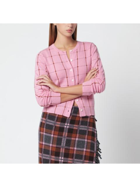 GUEST IN RESIDENCE Guest In Residence Jane Checker Light Brown/Pink Cardigan Women