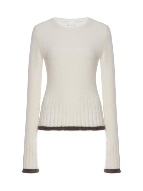 Moncler Knit Alpaca Wool-Blend Sweater white