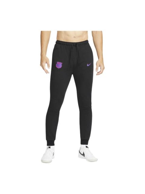 Nike Nike Dri-FIT Barcelona Solid Color Quick Dry Knit Lacing Soccer/Football Sports Pants Black DB7873-0