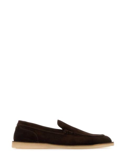 Dolce & Gabbana Dolce & Gabbana Men Chocolate Suede New Florio Loafers