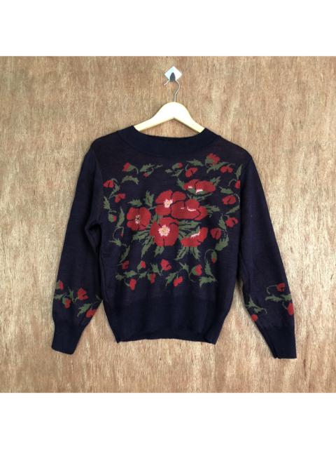 Other Designers Homespun Knitwear - Cadorna Rose Flower Motive Knit Sweater