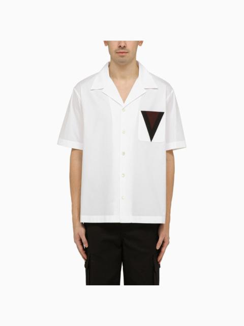 Valentino White Bowling Shirt With V Inlay Men