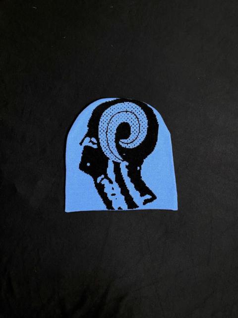 Other Designers Other - Deadstock Abstract Spiral Head Skully No Cuff Beanie Blue
