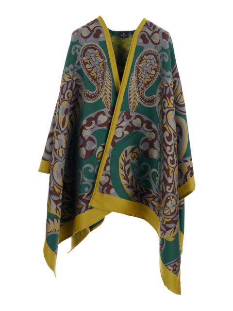 Etro Etro Women Multicolor Cape With All-Over Floral Motif In Fabric Woman