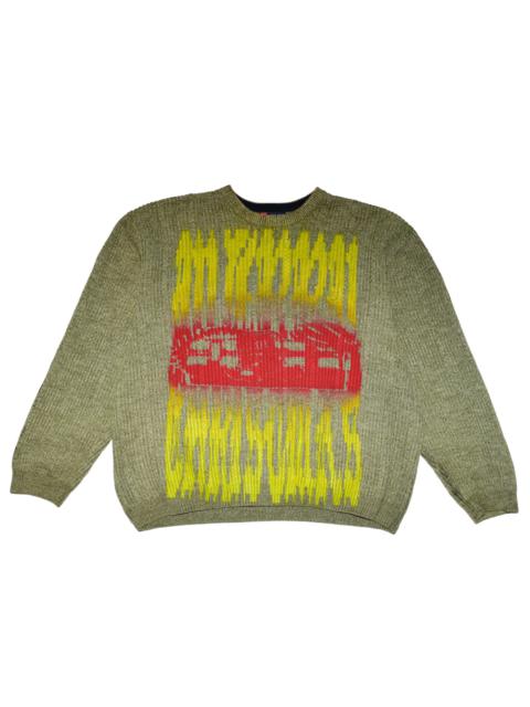 Other Designers Airbrush Throwie Cable Knit Sweater by Digital Trenches 