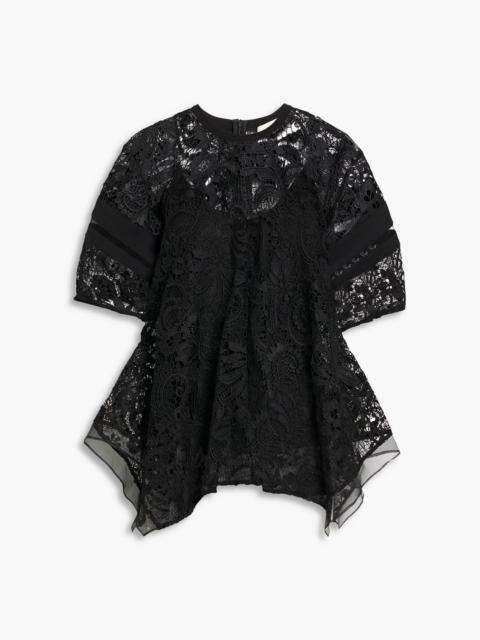 3.1 Phillip Lim Cotton-twill and corded lace top