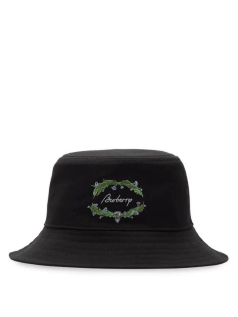 Burberry Burberry Thistle Logo Embroidered Bucket Hat