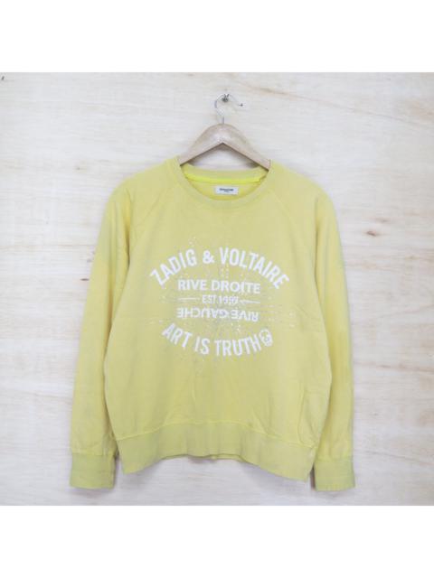 Vintage 90s ZADIG & VOLTAIRE Paris Big Logo Sweater Sweatshirt Pullover Jumper