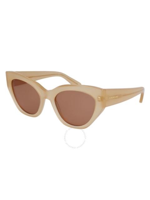 FERRAGAMO Ferragamo Brown Cat Eye Ladies Sunglasses SF1107S 708 55