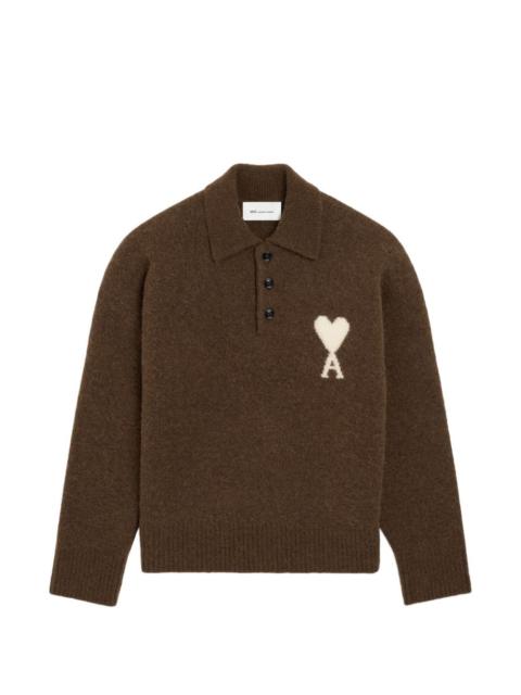 AMI Paris Ami Paris Women Ami De Coeur Wool Polo Sweater