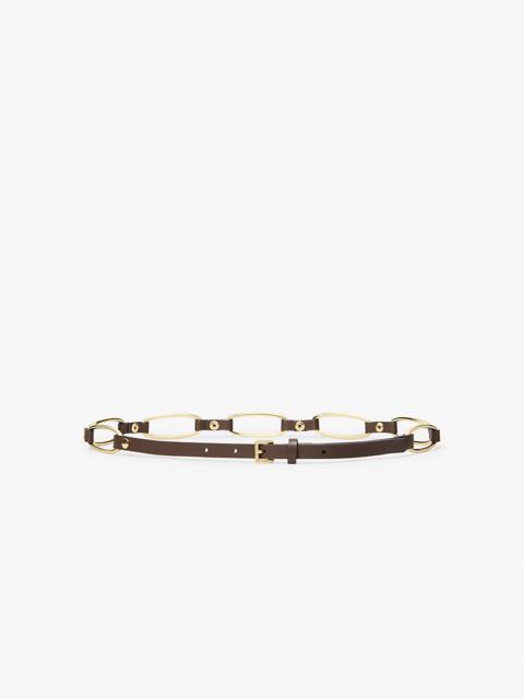 MICHAEL KORS Chain Link Leather Belt