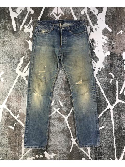 A.P.C. APC Rue De Flerus Jeans Rusty Distressed Selvedge Denim