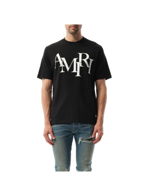 AMIRI Amiri Staggered Logo T-Shirt in Black