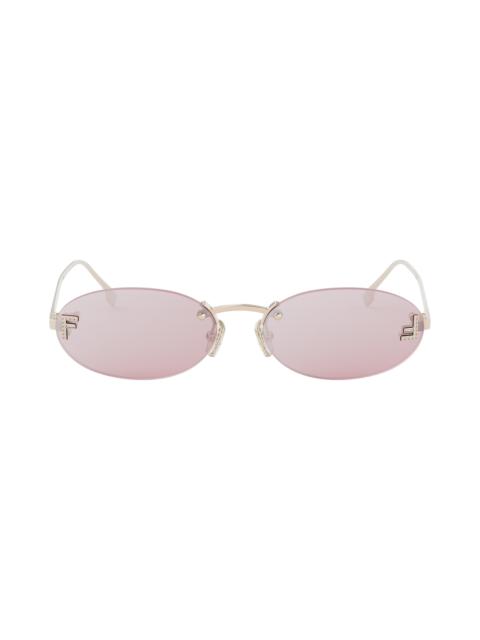 FENDI 'Fendi First 54mm Oval Sunglasses in Shiny Rose Gold /Gradient at Nordstrom