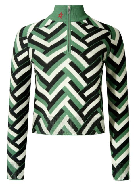 PERFECT MOMENT Perfect Moment LA Tour Chevron-print Merino Wool Sweatshirt