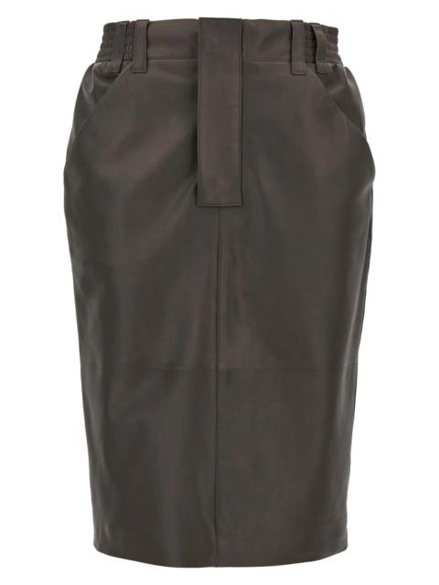 SAINT LAURENT Leather skirt