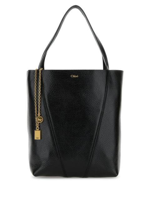 Chloé Black leather Spin shopping bag