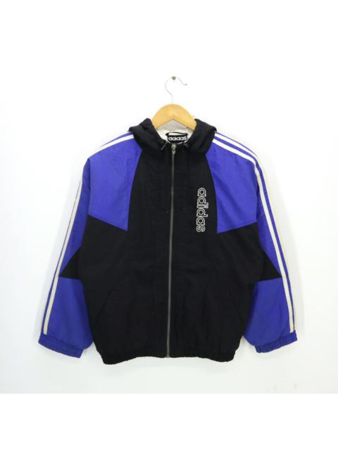 adidas Puffer Bomber Hoodie Jacket Big Logo Trefoil Embroidered