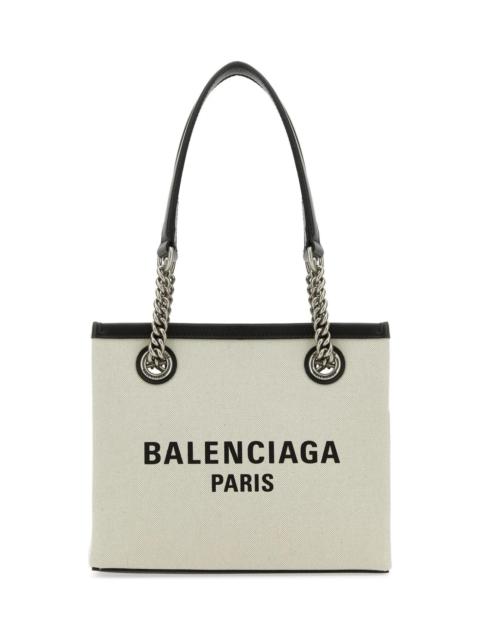 BALENCIAGA Ivory Canvas S Duty Free Shopping Bag