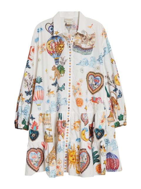CAMILLA Camilla Print Long Sleeve Tiered Cotton Shirtdress in Kapadokya Kitsch at Nordstrom