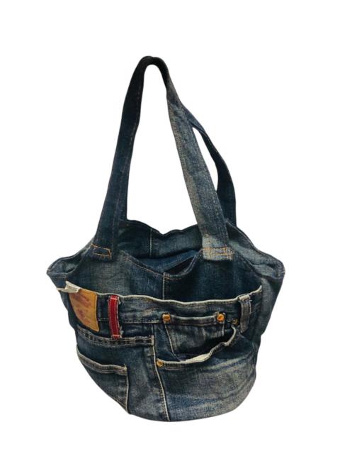 Japanese Brand - Some one Red flag denim jeans tote bag