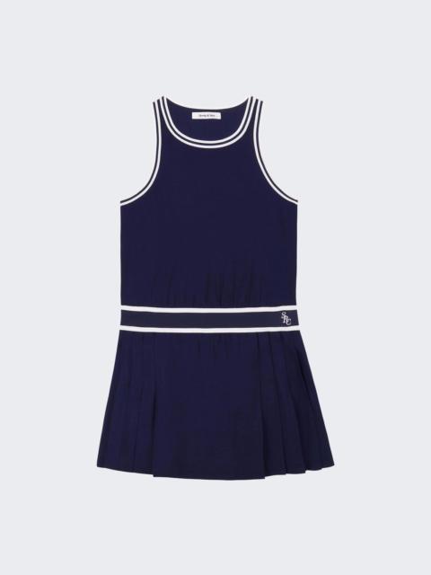 Sporty & Rich Phoebe Dress Navy And White
