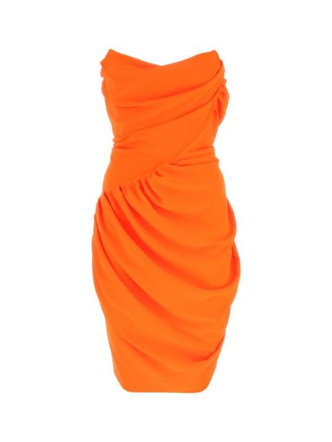 Vivienne Westwood Woman Fluo Orange Polyester Pointed Corset Dress