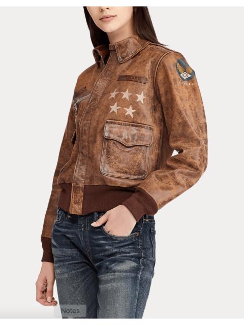 Other Designers $2400 RRL Ralph Lauren Campbell A-2 Leather Jacket double rl