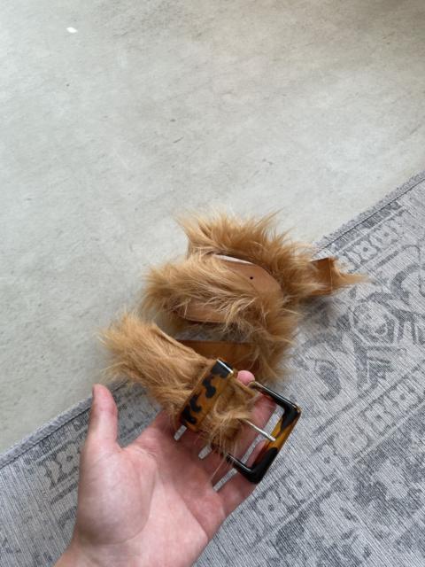 Other Designers Other - Y2k Faux Fur Varsity Mohair Fluffy Fuzzy Avant Garde Belt
