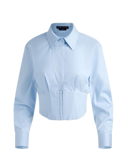 Alice + Olivia EDIE CORSET BUTTON DOWN