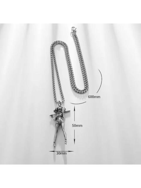 Other Designers Japanese Brand - Baseball Women Figure Necklace Pendant - 600mm Box Chain