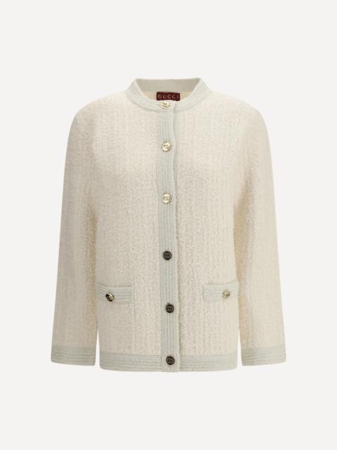 GUCCI Bouclé lamé wool Cardigan