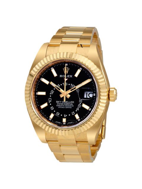 ROLEX Rolex Sky-Dweller Black Dial Automatic Men's 18kt Yellow Gold Oyster Watch 326938CSO
