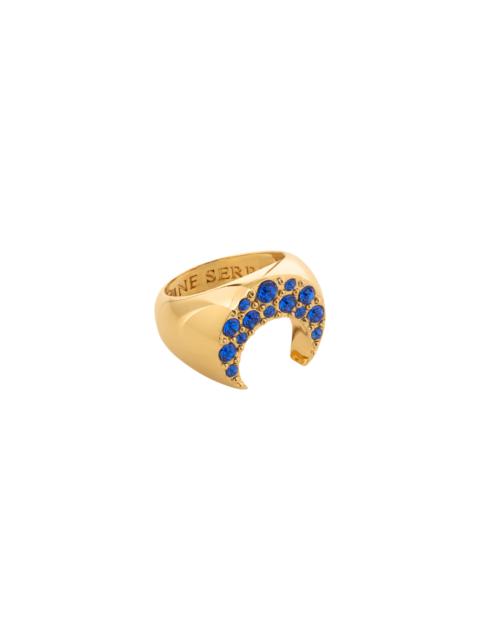 Marine Serre Rhinestone Gold Plated Moon Ring