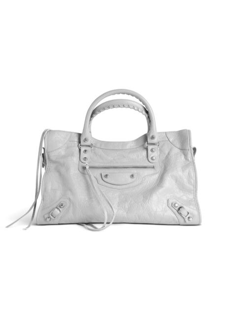 BALENCIAGA Women's Le City Bag Medium in Light Grey