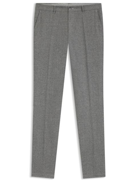 BOSS SLIM-FIT PANTS IN MICRO-PATTERNED VIRGIN WOOL