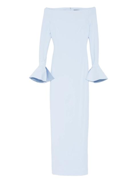 SOLACE LONDON Anica bell-sleeve maxi dress