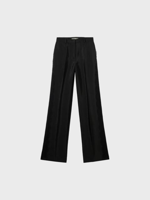 Blumarine GLOSSY VISCOSE TROUSERS WITH LACE