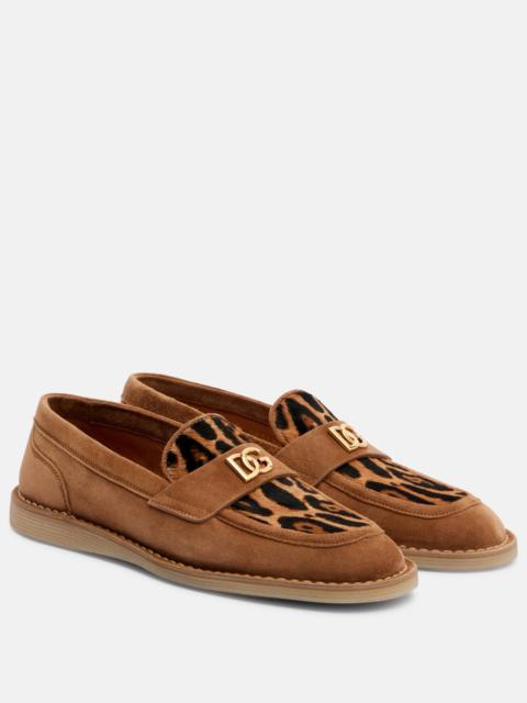 Dolce & Gabbana DG suede and calf hair loafers