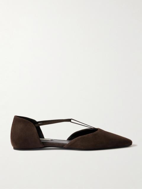 TOTEME The T-strap Suede Point-toe Flats
