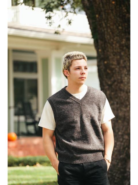 3sixteen SWEATER VEST- PEWTER TWEED