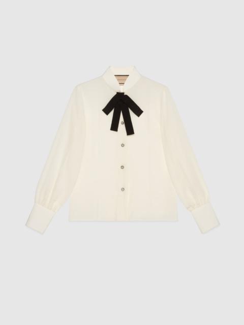 GUCCI Gucci Bow Silk Crepe De Chine Shirt
