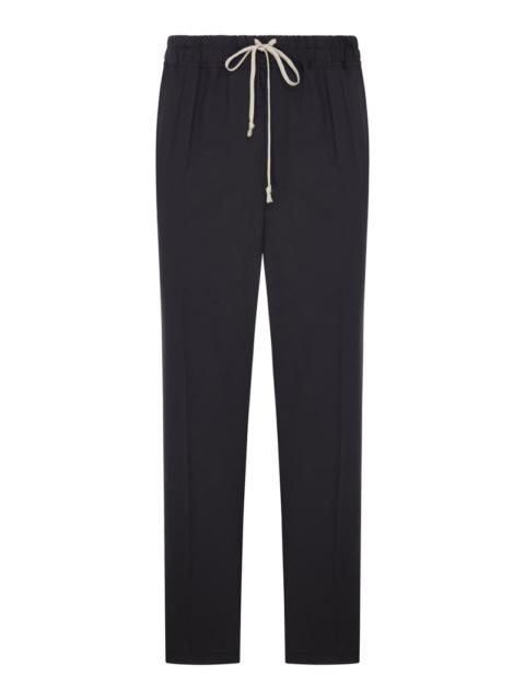 Rick Owens Rick Owens Men Slim Drawstring Wool Trousers With Drawstring