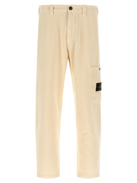 Stone Island Velvet Cargo Pants Beige