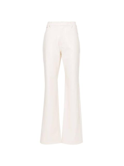 high-waisted long-length straight-leg trousers