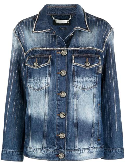 PHILIPP PLEIN crystal-embellished denim jacket