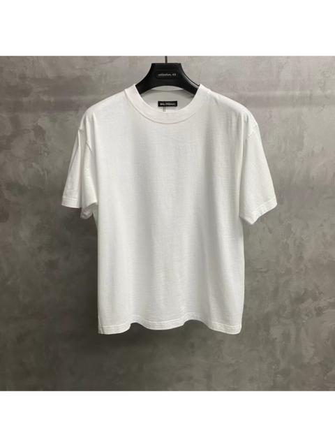 BALENCIAGA Balenciaga White Short-Sleeve T-Shirt with Back Logo Print