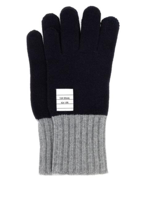 Thom Browne Man Two-Tone Wool Gloves
